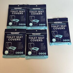 SFOPORD 100 Pieces Toilet Seat Covers Disposable Flushable Travel Public Bathroo